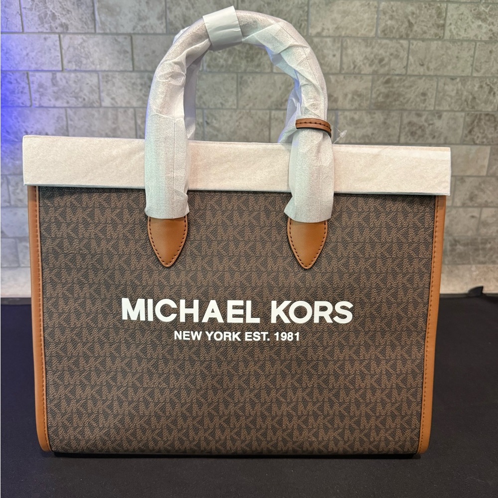 Michael Kors medium Mirella tote in signature brown